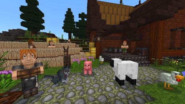 Screenshot of the Minecraft Bedrock Marketplace product Wolfhound - Medieval Textures created by GoE-Craft.