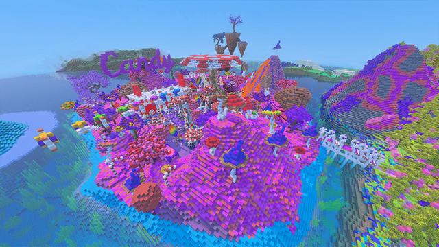 Screenshot of the Minecraft Bedrock Marketplace product Wonderland Rainbow created by GoE-Craft.