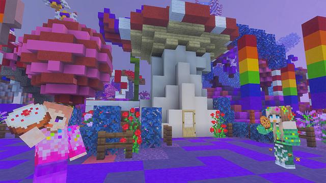 Screenshot of the Minecraft Bedrock Marketplace product Wonderland Rainbow created by GoE-Craft.
