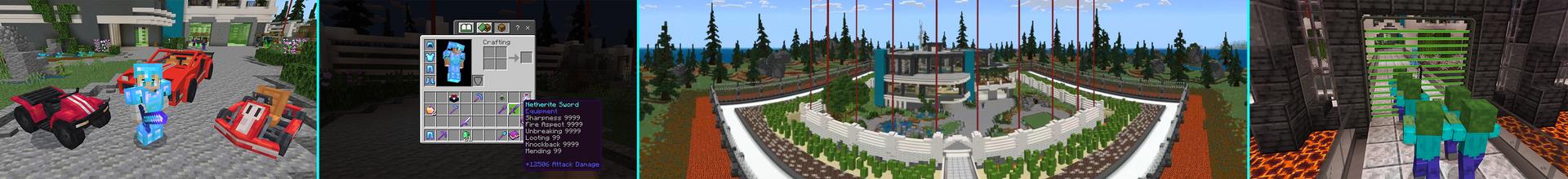 Panorama of the Minecraft Bedrock Marketplace product World's Safest Mansion created by GoE-Craft.