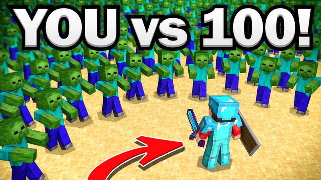 Thumbnail of the Minecraft Bedrock Marketplace product YOU vs 100! created by GoE-Craft.