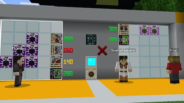Screenshot of the Minecraft Bedrock Marketplace product Hermitcraft TCG Add-On created by Hermitcraft.
