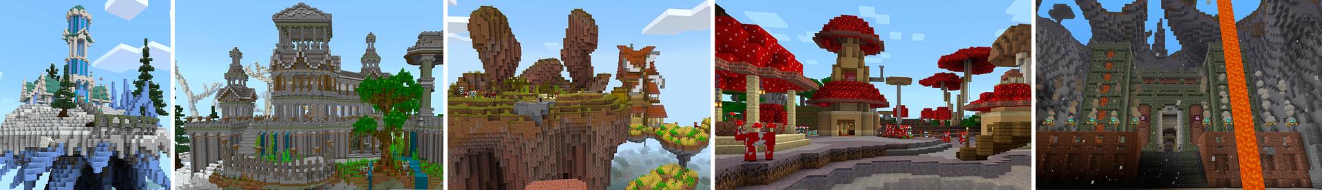 Panorama of the Minecraft Bedrock Marketplace product 100 Hours Survival Spawn created by Heropixel Games.