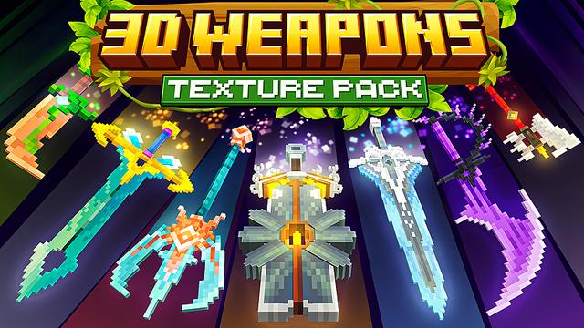 Thumbnail of the Minecraft Bedrock Marketplace product pack de Texturas de Armas 3D created by Heropixel Games.