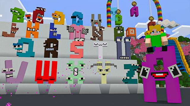 Screenshot of the Minecraft Bedrock Marketplace product Alphabet Letters created by Heropixel Games.