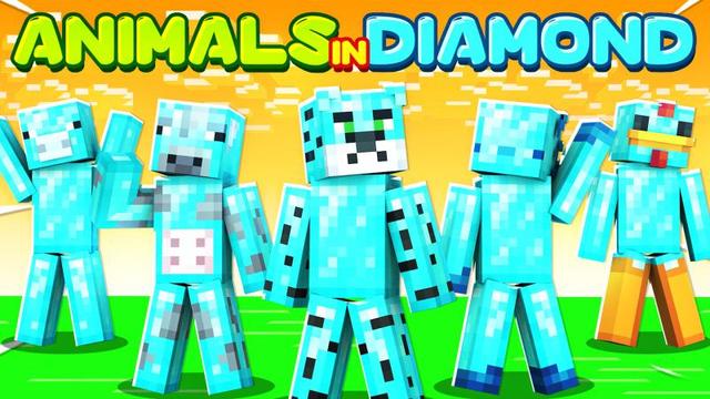 Thumbnail of the Minecraft Bedrock Marketplace product Animals in Diamond created by Heropixel Games.