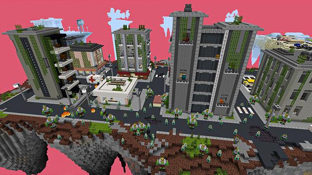 Screenshot of the Minecraft Bedrock Marketplace product Apocalypse Skyblock created by Heropixel Games.
