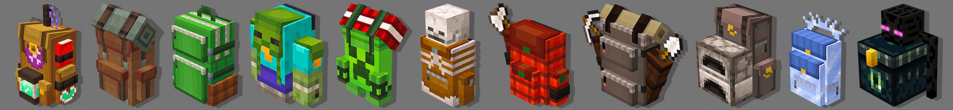 Panorama of the Minecraft Bedrock Marketplace product Backpacks Expansion created by Heropixel Games.