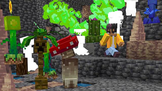 Screenshot of the Minecraft Bedrock Marketplace product Biome Creepers created by Heropixel Games.