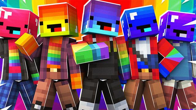 Thumbnail of the Minecraft Bedrock Marketplace product Crazy Rainbows created by Heropixel Games.