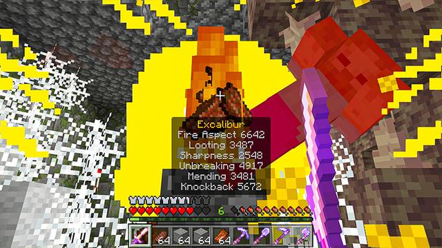 Screenshot of the Minecraft Bedrock Marketplace product Hacker Excalibur created by Heropixel Games.