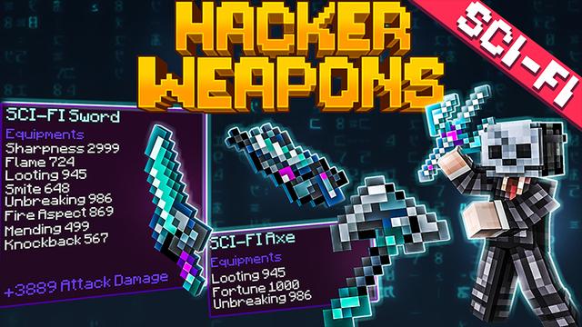 Thumbnail of the Minecraft Bedrock Marketplace product Hacker Weapons SCI-FI created by Heropixel Games.