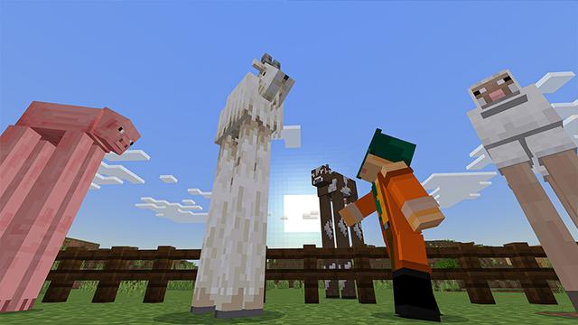 Screenshot of the Minecraft Bedrock Marketplace product Long Legs Mobs created by Heropixel Games.