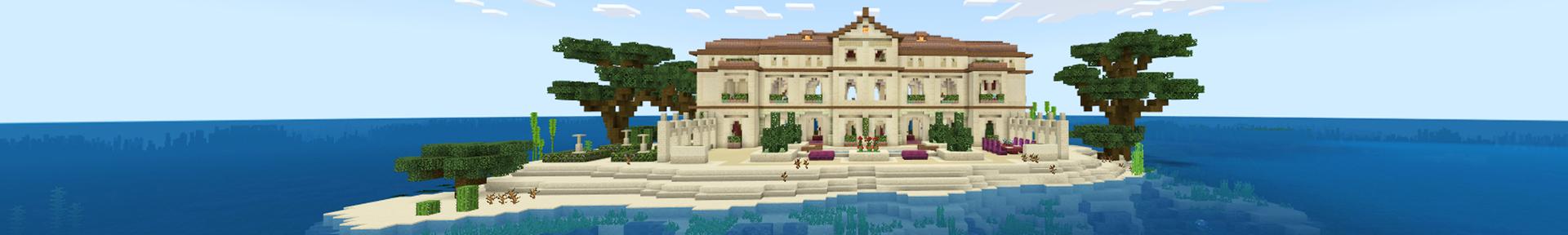 Panorama of the Minecraft Bedrock Marketplace product Luxury Millionaire Mansion created by Heropixel Games.