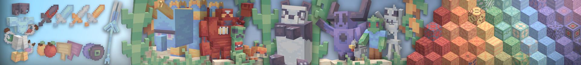 Panorama of the Minecraft Bedrock Marketplace product Pastel Paradise created by Heropixel Games.