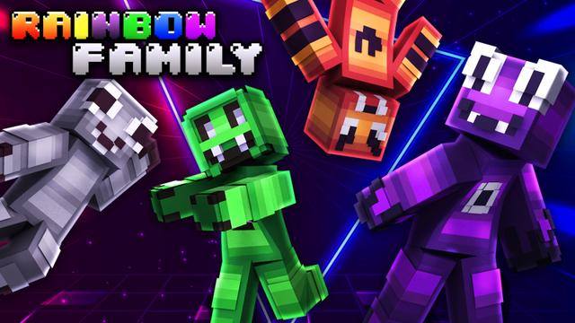 Thumbnail of the Minecraft Bedrock Marketplace product Rainbow Family created by Heropixel Games.