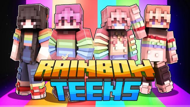 Thumbnail of the Minecraft Bedrock Marketplace product Rainbow Teens created by Heropixel Games.
