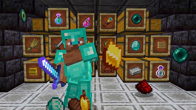 Screenshot of the Minecraft Bedrock Marketplace product Random Items Rain created by Heropixel Games.