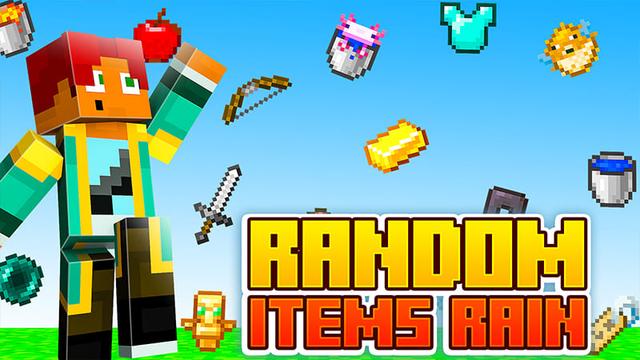 Thumbnail of the Minecraft Bedrock Marketplace product Random Items Rain created by Heropixel Games.