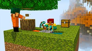 Screenshot of the Minecraft Bedrock Marketplace product Skyblock: Caves created by Heropixel Games.