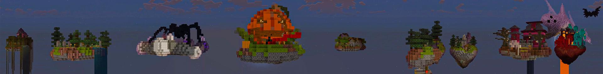 Panorama of the Minecraft Bedrock Marketplace product Skyblock Horror created by Heropixel Games.