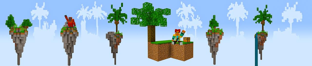 Panorama of the Minecraft Bedrock Marketplace product Skyblock Jungle created by Heropixel Games.