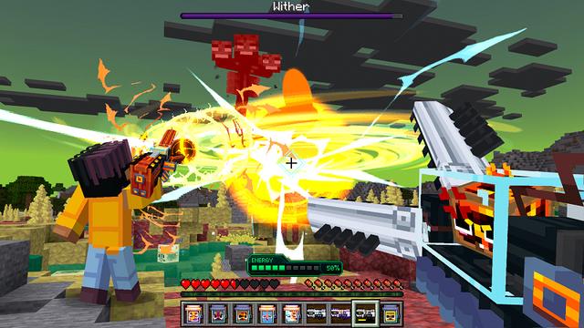 Screenshot of the Minecraft Bedrock Marketplace product Sulfur Blaster Add-On created by Heropixel Games.