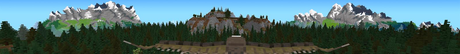 Panorama of the Minecraft Bedrock Marketplace product Taiga Survival created by Heropixel Games.