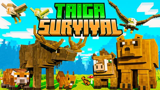 Thumbnail of the Minecraft Bedrock Marketplace product Taiga Survival created by Heropixel Games.
