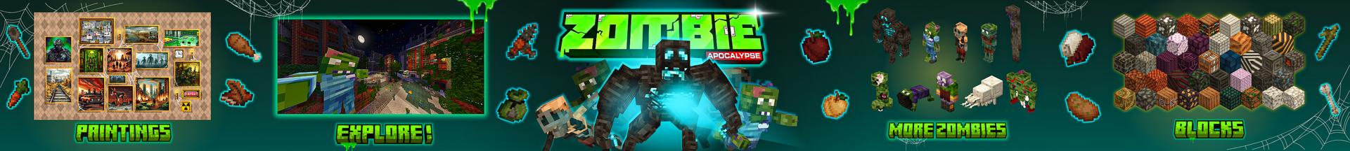 Panorama of the Minecraft Bedrock Marketplace product Zombie Apocalypse created by Heropixel Games.