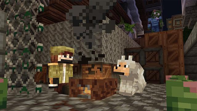 Screenshot of the Minecraft Bedrock Marketplace product Zombie Apocalypse created by Heropixel Games.
