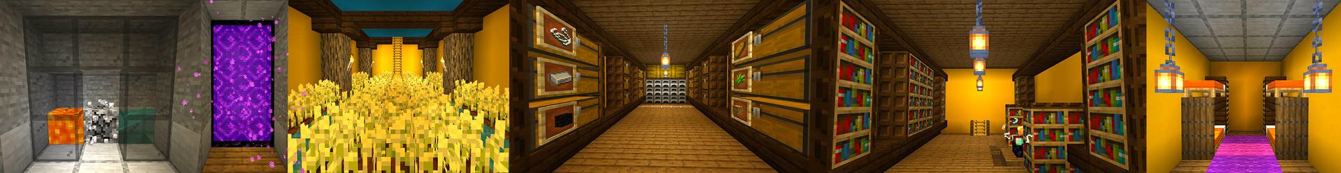 Panorama of the Minecraft Bedrock Marketplace product Zombie Bunker created by Heropixel Games.