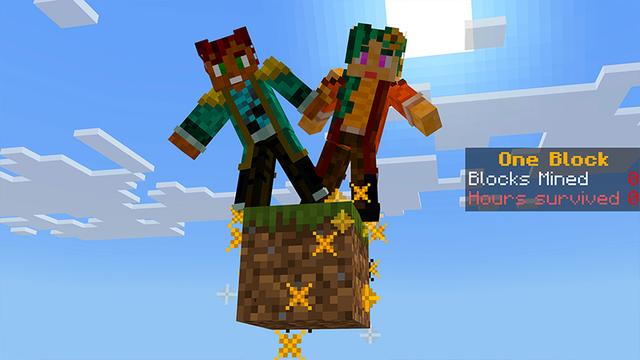 Screenshot of the Minecraft Bedrock Marketplace product 100 heures d'un seul bloc created by Heropixel Games.