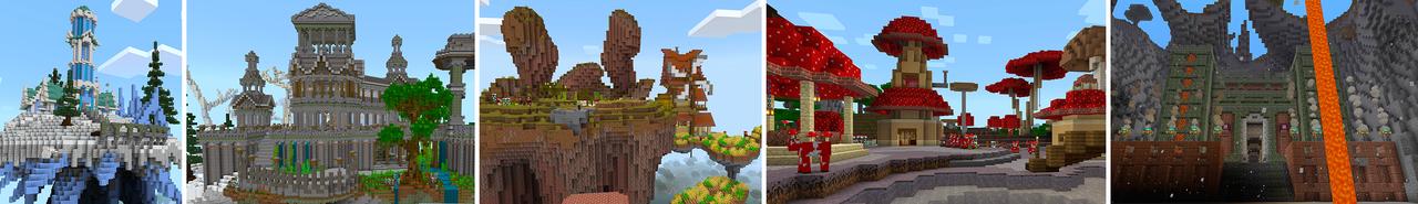 Panorama of the Minecraft Bedrock Marketplace product 100 Hours Survival Spawn created by Heropixel Games.