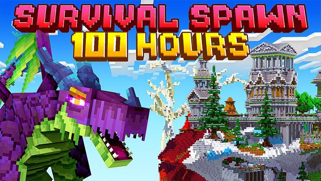 Thumbnail of the Minecraft Bedrock Marketplace product 100 Hours Survival Spawn created by Heropixel Games.