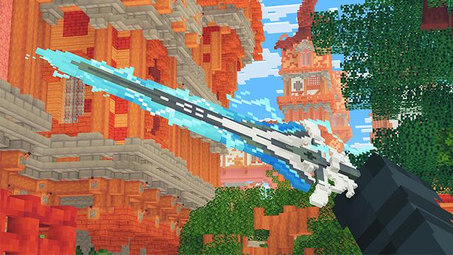 Screenshot of the Minecraft Bedrock Marketplace product 3D Weapons Texture Pack created by Heropixel Games.