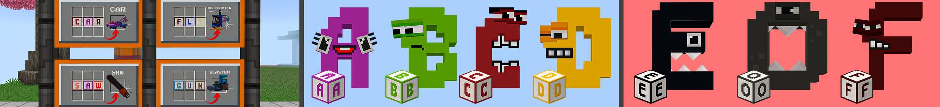 Panorama of the Minecraft Bedrock Marketplace product Alphabet-Buchstaben created by Heropixel Games.