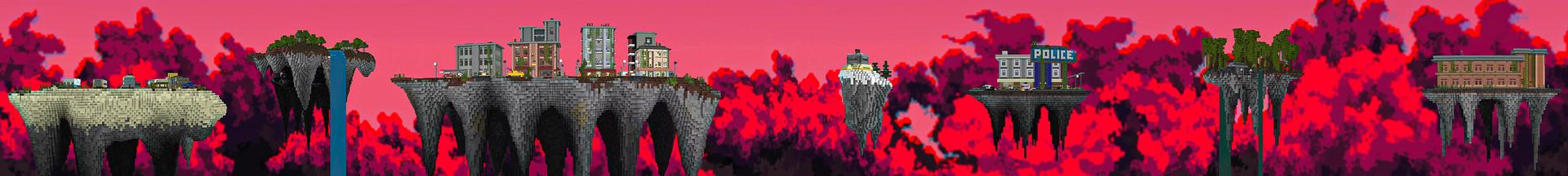 Panorama of the Minecraft Bedrock Marketplace product Apocalypse Skyblock created by Heropixel Games.