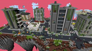 Screenshot of the Minecraft Bedrock Marketplace product Apocalypse Skyblock created by Heropixel Games.