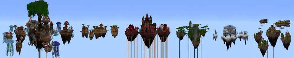 Panorama of the Minecraft Bedrock Marketplace product Biome Skyblock created by Heropixel Games.