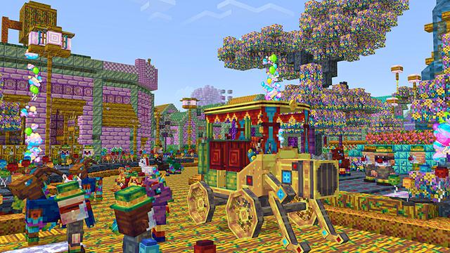 Screenshot of the Minecraft Bedrock Marketplace product Circus Textures created by HeroPixels.