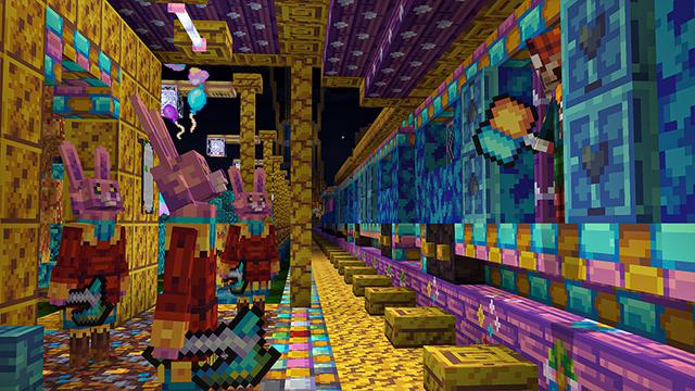 Screenshot of the Minecraft Bedrock Marketplace product Circus Textures created by HeroPixels.
