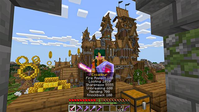 Screenshot of the Minecraft Bedrock Marketplace product Hacker Excalibur created by Heropixel Games.