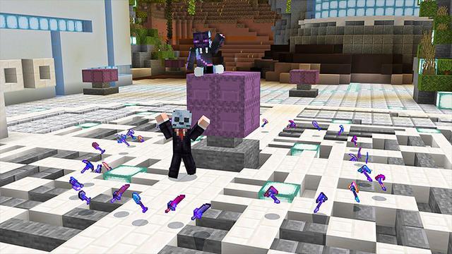 Screenshot of the Minecraft Bedrock Marketplace product Hacker-Waffen SCI-FI created by Heropixel Games.