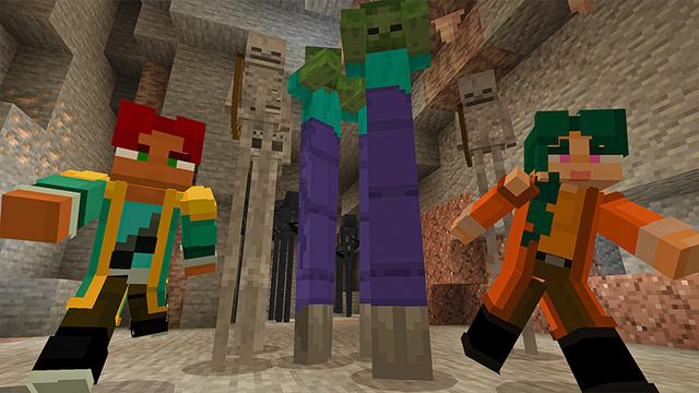 Screenshot of the Minecraft Bedrock Marketplace product Long Legs Mobs created by Heropixel Games.
