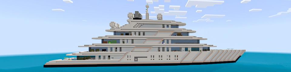 Panorama of the Minecraft Bedrock Marketplace product Millionaire Yacht created by Heropixel Games.