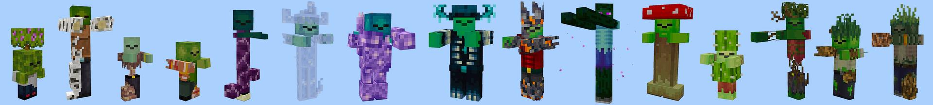 Panorama of the Minecraft Bedrock Marketplace product More Zombies created by Heropixel Games.