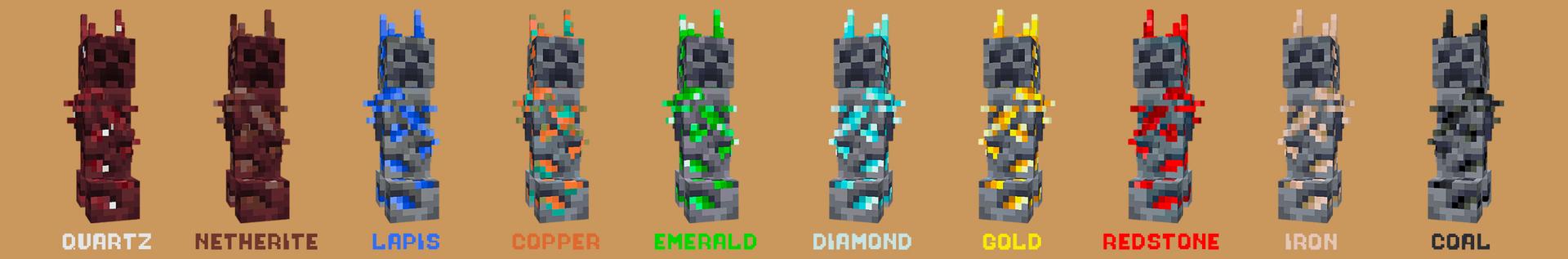 Panorama of the Minecraft Bedrock Marketplace product Ore Creepers created by Heropixel Games.