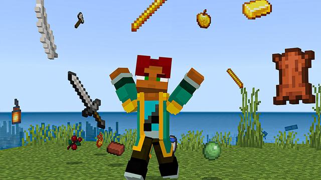Screenshot of the Minecraft Bedrock Marketplace product Items aléatoires Rain created by Heropixel Games.
