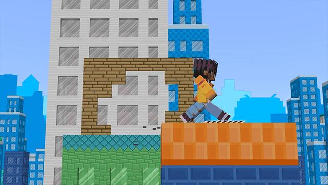 Screenshot of the Minecraft Bedrock Marketplace product Rooftop Parkour created by Heropixel Games.